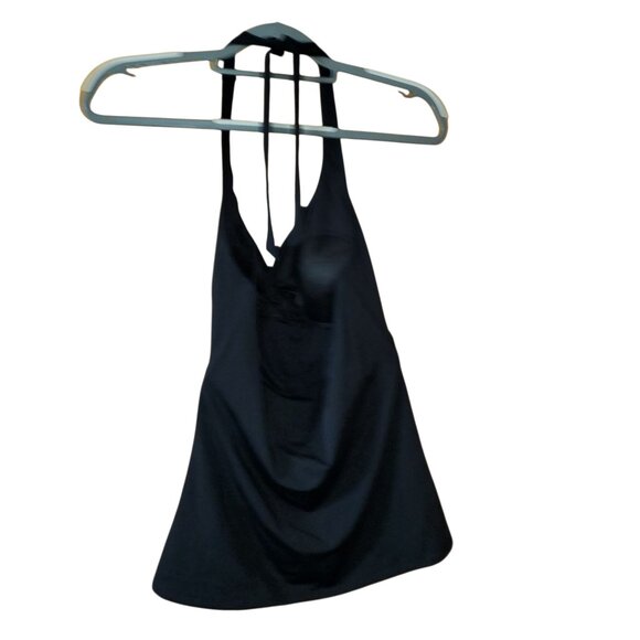 Garnet Hill Swim Halter PaddedTakini Black Size 10 - Picture 5 of 13